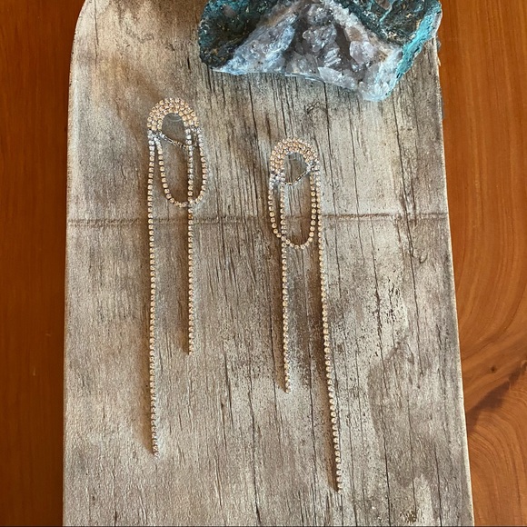 Zara Rhinestone Drop Earrings - Picture 5 of 7